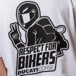 T-shirt Ducati Respect for Bikers bianco nero