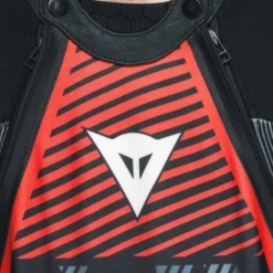 Tuta Audax D-zip Prof Estiva Nero Rosso Fluo Grigio
