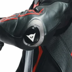 Tuta Audax D-zip Prof Estiva Nero Rosso Fluo Grigio