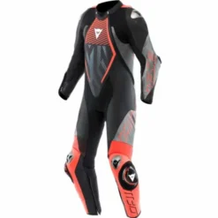 Tuta Audax D-zip Prof Estiva Nero Rosso Fluo Grigio