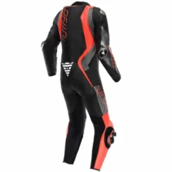 Tuta Audax D-zip Prof Estiva Nero Rosso Fluo Grigio