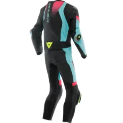 Tuta Dainese Laguna Seca 6 Perf. Nera Verde Acqua Fuxia