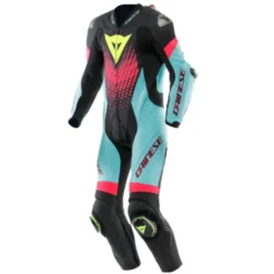 Tuta Dainese Laguna Seca 6 Perf. Nera Verde Acqua Fuxia