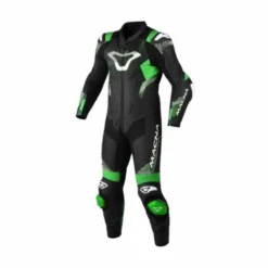 Tuta intera in Pelle Macna Armadyl nero verde