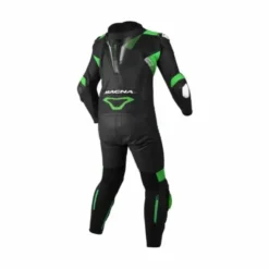 Tuta intera in Pelle Macna Armadyl nero verde